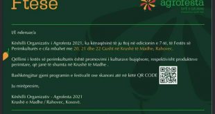 Me 20, 21 dhe 22 gusht në Krushë të Madhe të Rahovecit mbahet edicioni i 7-të Perimkulturës, Agrofesta 2021