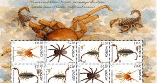 Fauna e padukshme në Kosovë – merimangat dhe akrepat në pulla postare