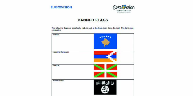 EBU: Ndalohet përdorimi i flamujve mbi baza politike apo religjioze, sikur Flamuri i Kosovës (!)