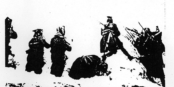 Ushtarë serbë duke luftuar në Lumë, më 1912.