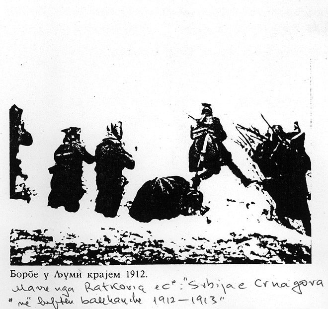 Ushtarë serbë duke luftuar në Lumë, më 1912. 