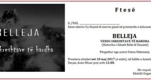 Shfaqet premiera e dokumentarit: “BELLEJA - VENDI I KRESHTAVE TË BARDHA”, i autorit, Faton Mehmetaj