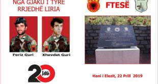 Sot në 20 vjetorin e rënies përkujtohen dëshmorët: Feriz Guri komandant “Shpata” dhe Xhevdet Guri
