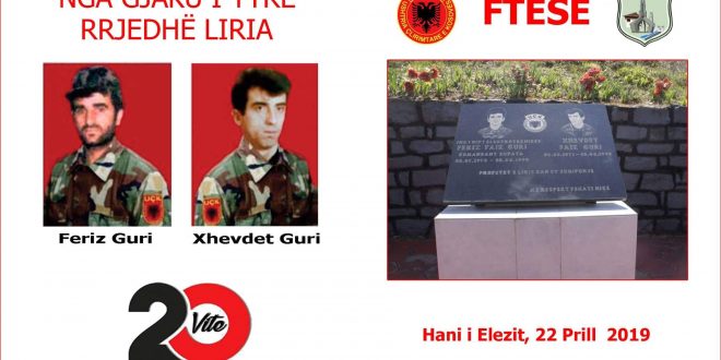 Sot në 20 vjetorin e rënies përkujtohen dëshmorët: Feriz Guri komandant “Shpata” dhe Xhevdet Guri