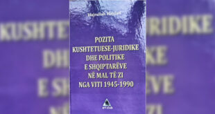 Nesër përurohet libri “Pozita Kushtetuese-Juridike dhe Politike e Shqiptarëve në Mal të Zi nga viti 1945-1990” e autorit, Hajrullah Hajdari