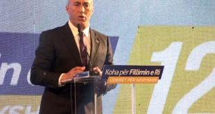 Kandidati për kryeministër nga PDK-AAK-NISMA, Ramush Haradinaj, mbajti tubim zgjedhor në Vushtrri