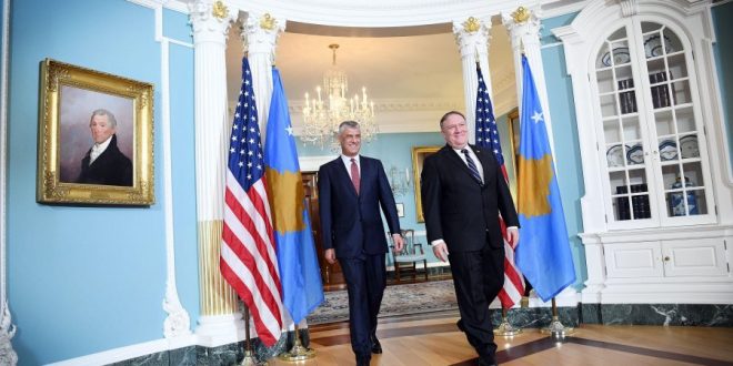 Thaçi thotë se e ka mbështetjen e Shteteve të Bashkuara të Amerikës për arritjen e marrëveshjes Kosovë – Serbi