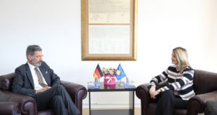 Ministrja e Integrimit Evropian, Dhurata Hoxha priti në takim ambasadorin e Gjermanisë në Kosovë, Christian Heldt