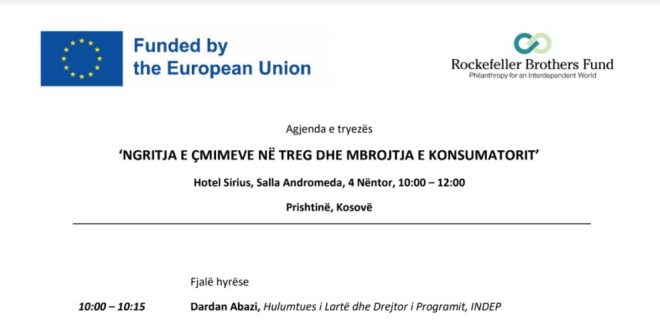 INDEP mbanë Tryezën 'Ngritja e çmimeve në treg dhe mbrojtja e konsumatorit’