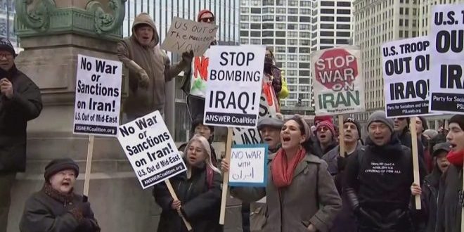 Qytetarët e Shteteve të Bashkuara të Amerikës shprehen kundër luftës me Iranin, manifestojnë pro paqes