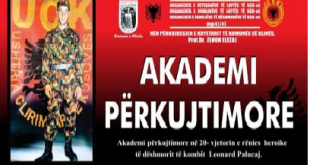 Të premten në Klinë mbahet Akademi në 20-vjetorin e rënies heroike në Koshare të dëshmorit të kombit, Leonard Palucaj