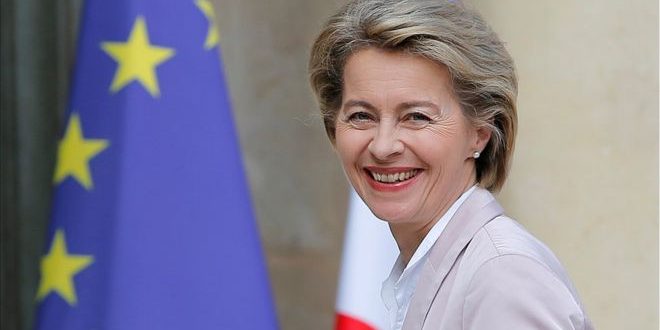 Ministrja e Mbrojtjes se Gjermanisë, Ursula fon der Lejen është zgjedhur nga presidente e Komisionit Europian