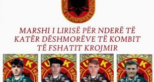 Më 28 prill 2019 në Krojmir mbahet marshimi tradicional i lirisë në nderim të katër heronjëve dhe martirëve nga ky fshat