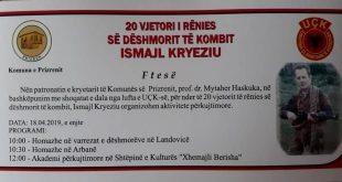 Sot në Prizren mbahet Akademi përkujtimore në 20 vjetorin e rëniës së dëshmorit të kombit, Ismajl Kryeziu