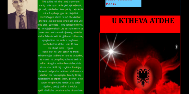 Albert Z. Zholi: Libri i Ilmi Tahirit, “U ktheva atdhe” është një vëllim ku poezia rrjedh si një ujvarë