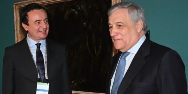 Kryeministri Kurti ka zgjedhur ministrin e Jashtëm të Italisë, Antonio Tajani, për të biseduar lidhur me situatën në veri të Kosovës