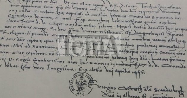 Në letrën që Skënderbeu i drejtonte Papës në Romë, në vitin 1456 habitej pse nuk po merrte përgjigje