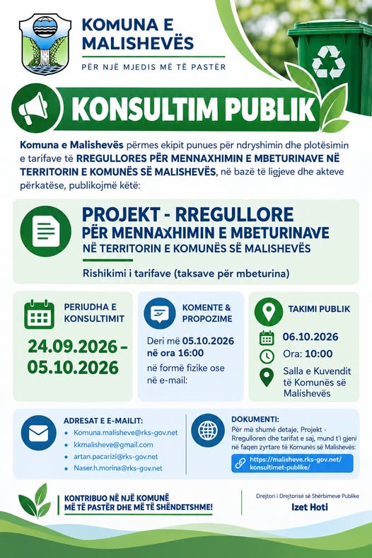 NJOFTIM PËR KONSULTIM PUBLIK