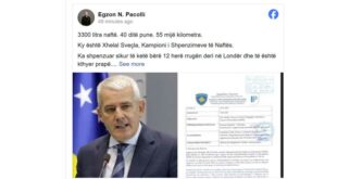Egzon Pacolli: Xhelal Sveçla, kampioni i shpenzimeve të naftës – 3,300 litra për 40 ditë pune