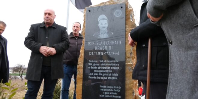 U bë zbulimi i pllakës përkujtimore për Isuf Islam Krasniqin, dëshmorin për mbrojtjen e trojeve të Shqiperisë Etnike