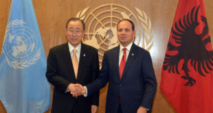 Kryetari i Shqipërisë, Bujar Nishani, bisedoi me Sekretarin e Përgjithshëm të OKB-së, Ban Ki Mun