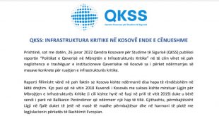 QKSS ka publikuar sot raportin:  Kujdesi Ndaj Infrastrukturës Kritike në Kosovë