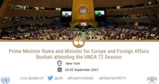 Kryeministri Rama dhe ministri, Bushati, iu bashkuan krerëve botërorë në Sesionin e 72-të të Asamblesë së Përgjithshme të OKB-së