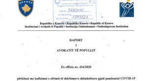 Avokati i Popullit publikoi raportin me rekomandime në lidhje me vlerësimin e realizimit të të drejtave shëndetësore...
