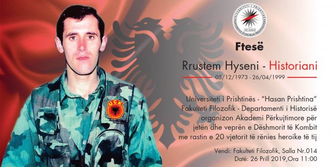 Mbahet Akademi përkujtimore për jetën dhe veprën e dëshmorit të kombit, Rrustem Hyseni
