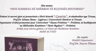 Përurohet libri “ÇAMËRIA, vështrim gjeo-popullativ dhe etnokulturor”, i autorit, Selman Sheme