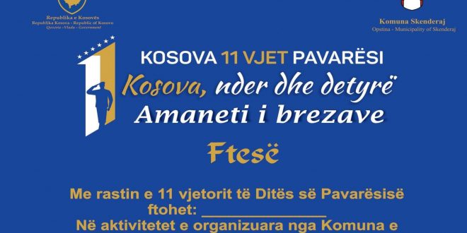 Komuna e Skenderajt më aktivitete të shumta kulturo-artistike do ta shënojë 11 vjetorin e Pavarësisë së Kosovës