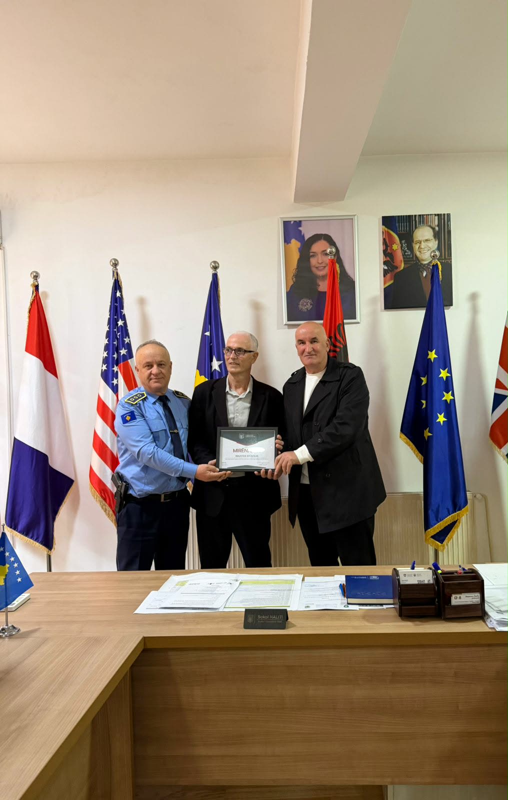 Kryetari Haliti ka pritur në takim zyrtarin policor Rrustem Rrustemi me rastin e pensionimit