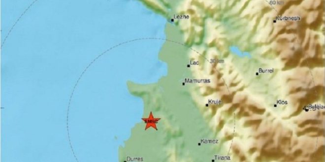 Shqipëria është gotitur nga një tërmet me magnitudë 3.4 por nuk raportohet për të lënduar apo dëme