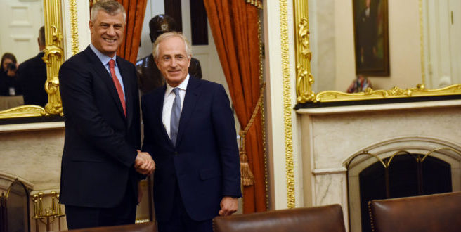 Senatori Corker, gjatë takimit në kryetarin, Thaçi konfirmoi përkrahjen për Forcat e Armatosura të Kosovës
