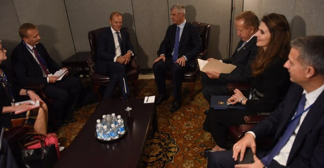 Kryetari Thaçi takoi kryetarin e Këshillit Evropian, Donald Tusk