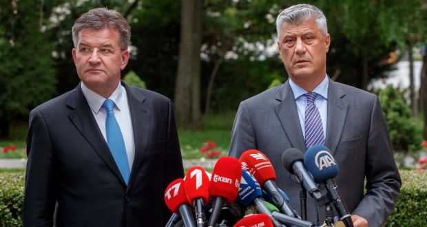 Kryetari i Kosovës, Hashim Thaçi, gjatë vizitës në Bruksel, është pritur edhe nga emisari i BE-së, Miroslav Lajçak