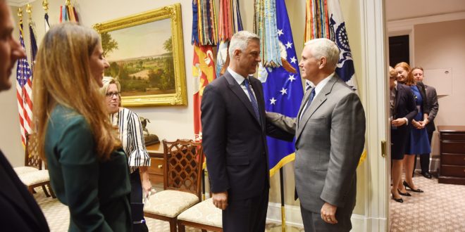 Kryetari, Hashim Thaçi është prit në takim nga nënpresidenti i SHBA-ve, Mike Pence