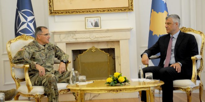 Kryetari Thaçi priti në takim komandantin e NATO-s për Evropë Curtis Scaparrotti