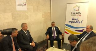 Kryetari, Thaçi dhe ministri i jashtëm, Behxhet Pacolli janë takuar me kryetarin e Armenisë, Armen Sarkissian
