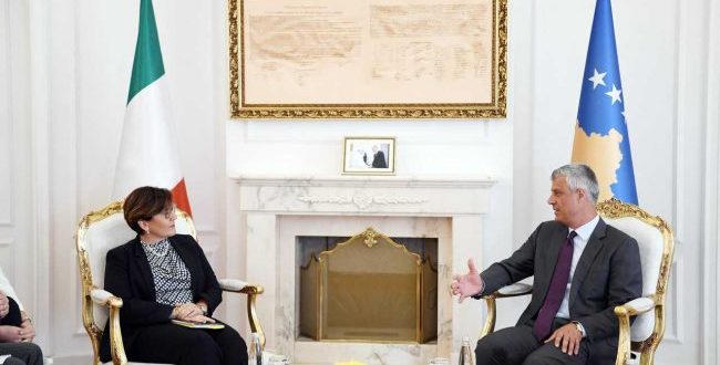 Kryetari Thaçi, sot ka pritur në një takim ministren e Mbrojtjes së Republikës së Italisë, Elisabetta Trenta
