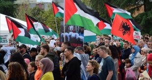 Në Tiranë është mbajtur përsëri një tubim në mbështetje të Palestinës dhe popullit të saj duke dënuar sulmet çnjerëzore të Izraelit