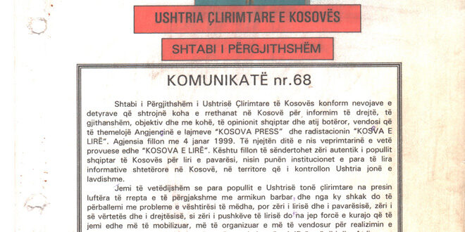 Vendimin për themelimin e Radios-Kosova e Lirë dhe të Agjencisë Kosovapress, e ka marrë SHP i UÇK-së, më 13 nëntor 1998